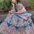 Adorable Blue Embroidered Velvet Wedding Lehenga Choli With Dupatta