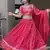 Wonderful Pink Floral Printed Organza Lehenga Choli With Dupatta
