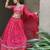 Wonderful Pink Floral Printed Organza Lehenga Choli With Dupatta