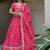 Wonderful Pink Floral Printed Organza Lehenga Choli With Dupatta
