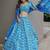 Awesome Blue Sequins Work Art Silk Wedding Lehenga Choli