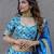 Awesome Blue Sequins Work Art Silk Wedding Lehenga Choli