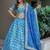 Awesome Blue Sequins Work Art Silk Wedding Lehenga Choli
