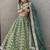 Outstanding Green Sequins Art Silk Sangeet Wear Lehenga Choli