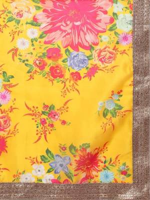 Mustard Yellow Semi-Stitched Lehenga & Unstitched Blouse with Dupatta 2