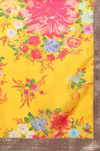 Mustard Yellow Semi-Stitched Lehenga & Unstitched Blouse with Dupatta