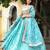 Captivating Sky Blue Floral Print Organza Function Wear Lehenga Choli