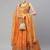 Orange & Gold-Toned Embellished Sequins Embroidered Designer Indian lehenga dress