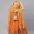 Orange & Gold-Toned Embellished Sequins Embroidered Designer Indian lehenga dress