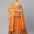 Orange & Gold-Toned Embellished Sequins Embroidered Designer Indian lehenga dress