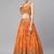 Orange & Gold-Toned Embellished Sequins Embroidered Designer Indian lehenga dress