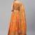 Orange & Gold-Toned Embellished Sequins Embroidered Designer Indian lehenga dress