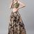 Black & Beige Embellished Sequinned Semi-Stitched Lehenga & Unstitched Blouse