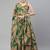 Green & Peach-Coloured Embellished Sequinned Indian Wedding Mehendi Lehenga choli