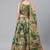 Green & Peach-Coloured Embellished Sequinned Indian Wedding Mehendi Lehenga choli