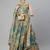 Teal & Peach-Coloured Embellished Sequinned Embroidered Indian wedding Lehenga dress