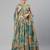 Teal & Peach-Coloured Embellished Sequinned Embroidered Indian wedding Lehenga dress