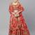 Red & Gold-Toned Embellished Sequinned Semi-Stitched Lehenga Choli