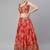 Red & Gold-Toned Embellished Sequinned Semi-Stitched Lehenga Choli