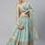 Blue & Peach-Coloured Embellished Sequinned Embroidered Indian Wedding Lehenga dress