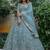 Stunning Aqua Blue Embroidered Soft Net Occasion Wear Lehenga Choli