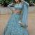Stunning Aqua Blue Embroidered Soft Net Occasion Wear Lehenga Choli