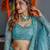 Stunning Aqua Blue Embroidered Soft Net Occasion Wear Lehenga Choli