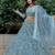 Stunning Aqua Blue Embroidered Soft Net Occasion Wear Lehenga Choli