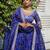 Attractive Royal Blue Floral Printed Organza Reception Lehenga Choli