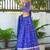 Attractive Royal Blue Floral Printed Organza Reception Lehenga Choli