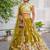 Ravishing Green Mirror Embroidered Net Reception Wear Lehenga Choli