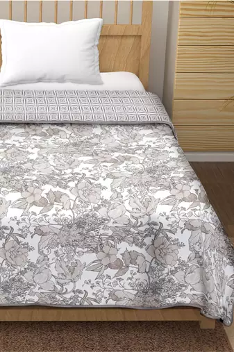 Mohita reversible cotton dohar (grey)  - double