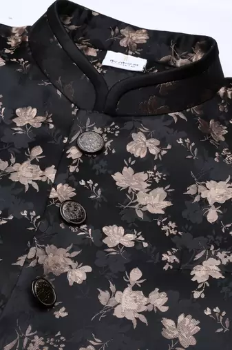 Black jacquard indo western with black pant