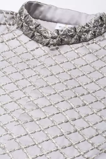 Silky silver classic indo western