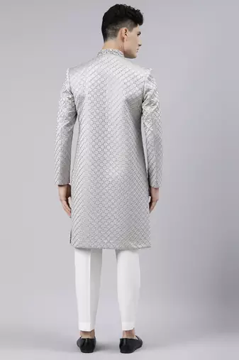 Silky silver classic indo western