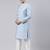 Powder blue jacquard achkan