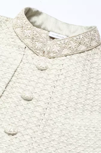 Pistachio embroidered  indo western with kurta