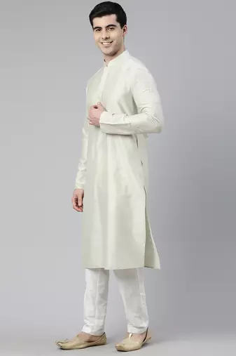 Pistachio embroidered  indo western with kurta