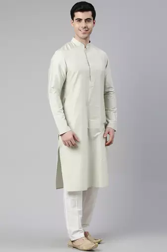 Pistachio embroidered  indo western with kurta