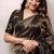 Black Gold Zari Lining Sequins Embroidered Tissue Saree