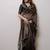 Black Gold Zari Lining Sequins Embroidered Tissue Saree