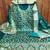 Women's teal handwork dress material