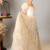 Gold embroidered net gown