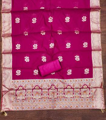 Women's magenta handwork dress material 5