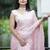 Light Pink With Zari Weaving Line Chiffon Saree