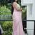 Light Pink With Zari Weaving Line Chiffon Saree