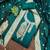 Women's teal handwork dress material