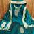 Women's teal handwork dress material