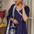 Blue plain chanderi silk anarkali