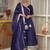 Blue plain chanderi silk anarkali